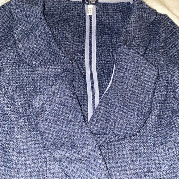 Armani Jeans Tweed Wool Blend Blazer Ruffles - Picture 1 of 7